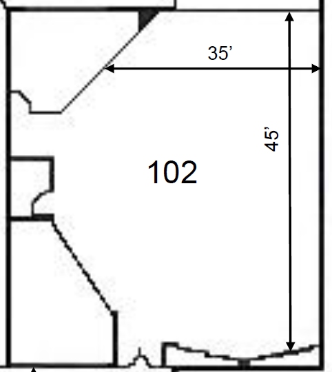 building floorplan for room 102