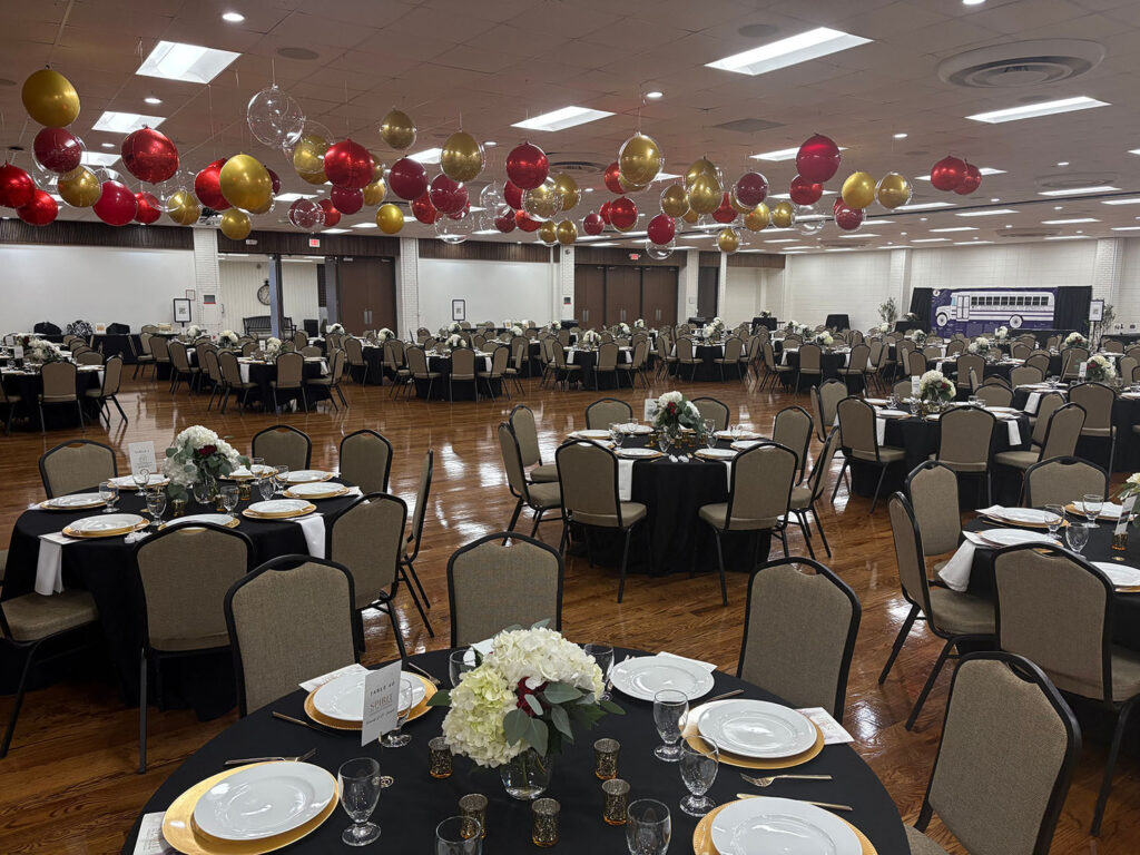banquet hall setup for assembly rooms 1 and 2.