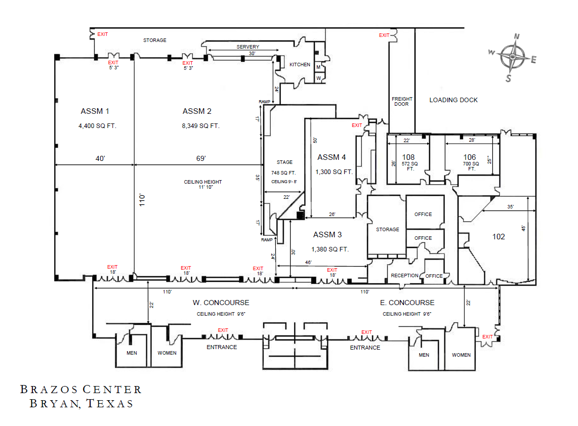 building floorplan for entire brazos center