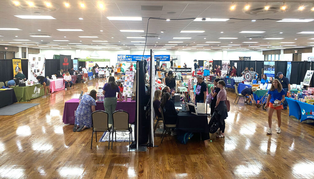 An exhibition is held at the Brazos Center.